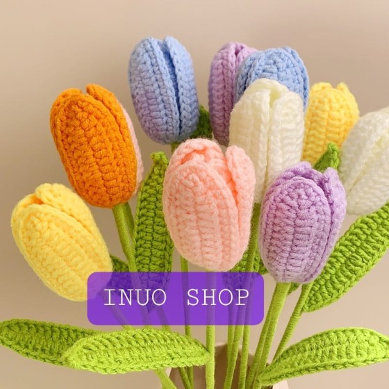 Tulipán de crochet hecho a mano